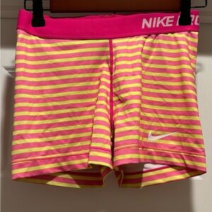 Nike Pro Pink and Yellow Shorts